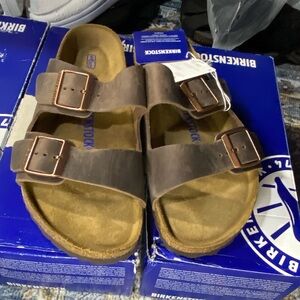 Birkenstock Habana Leather Double-Strap Sandals